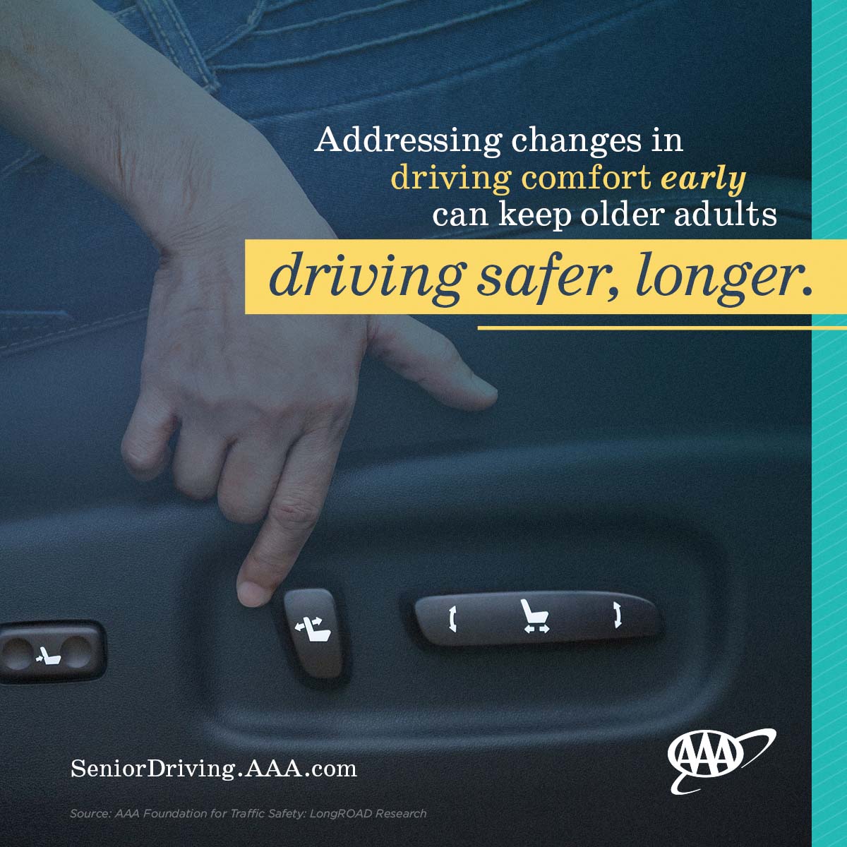 Addressing changes in driving comfort early can keep older adults driving safer, longer