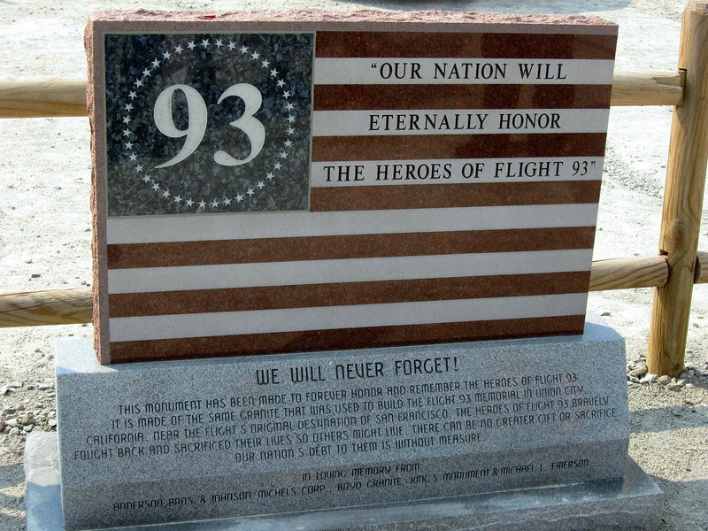 image of Flight 93 tombstone