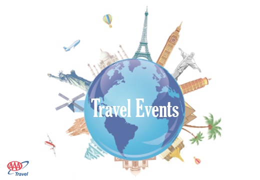 image of globe with the text Travel Events