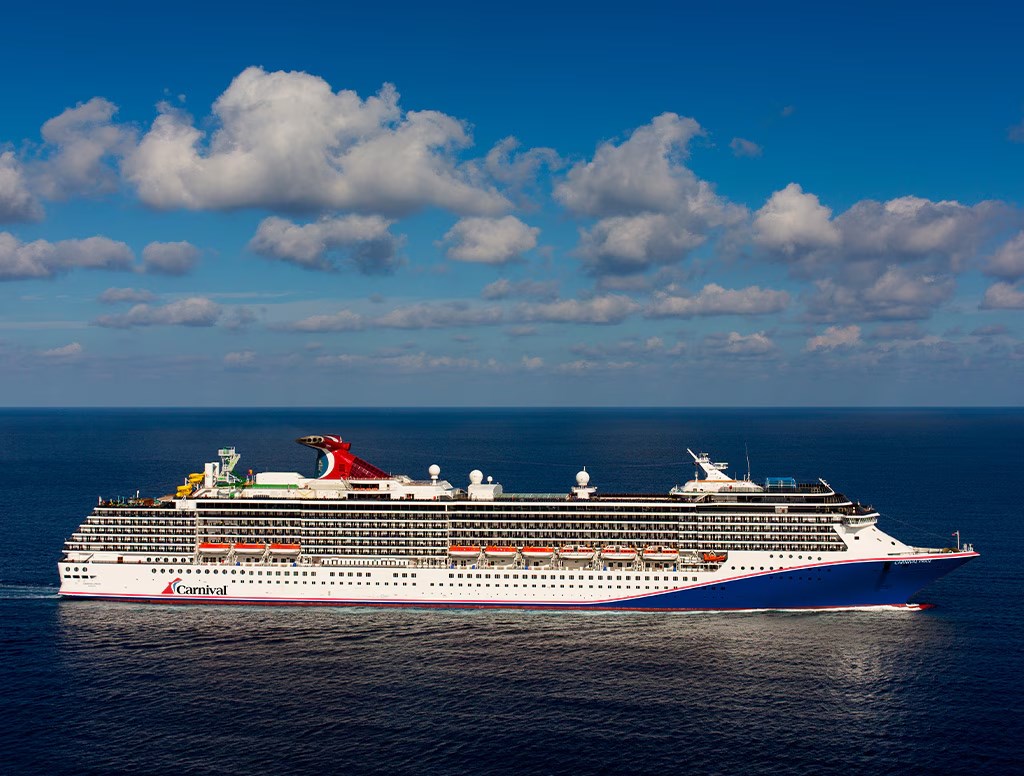 image of Carnival cruise ship in open waters