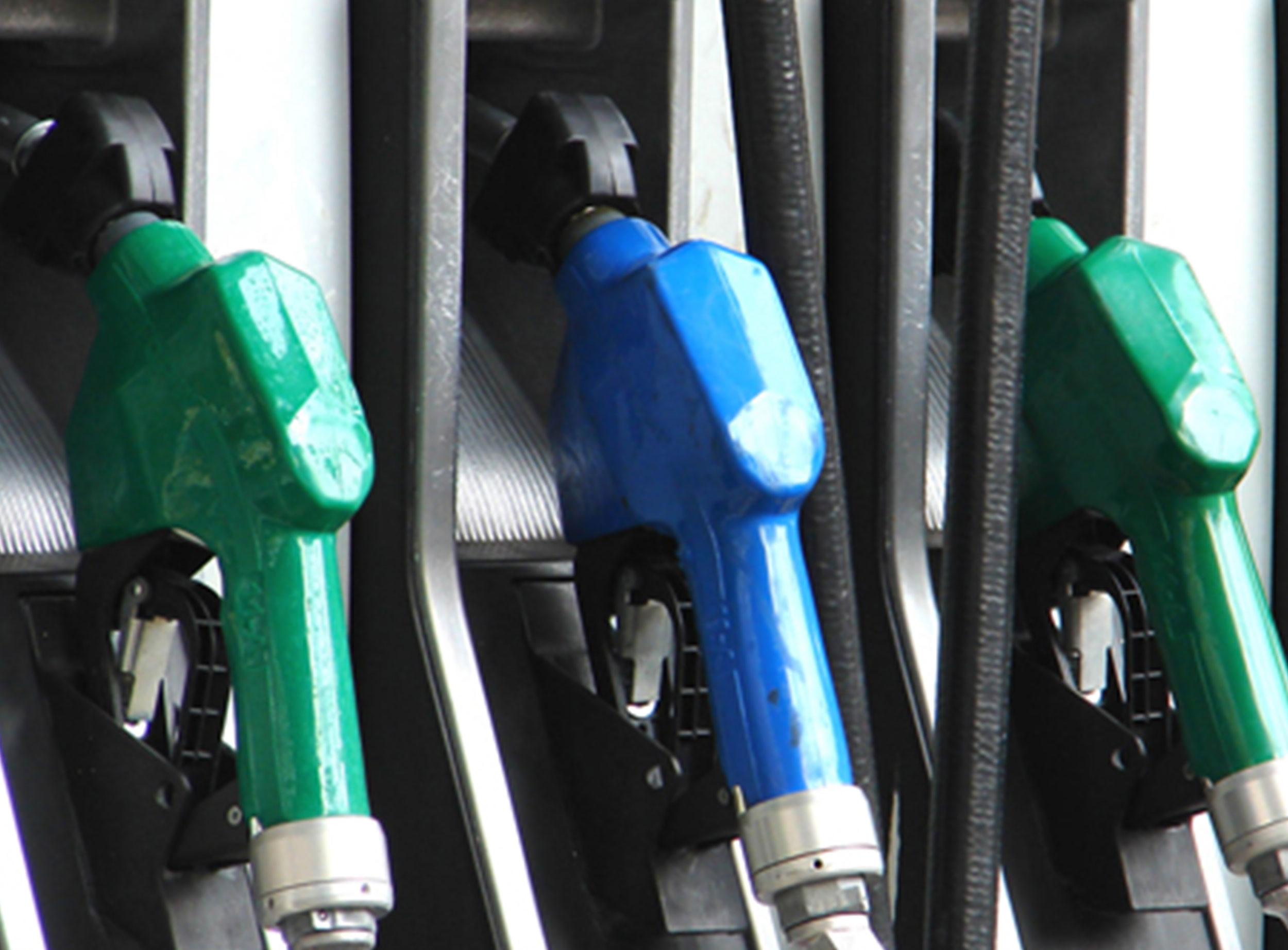 image of green and blue gas pumps