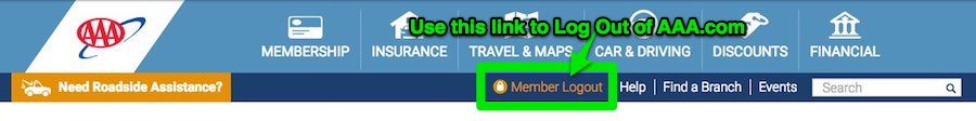 Use this link to Log Out of AAA.com
