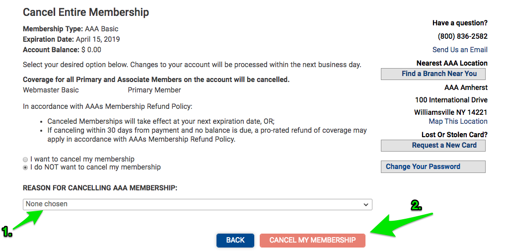Cancel AAA Membership 2