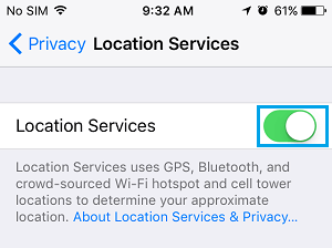 enable location services iphone