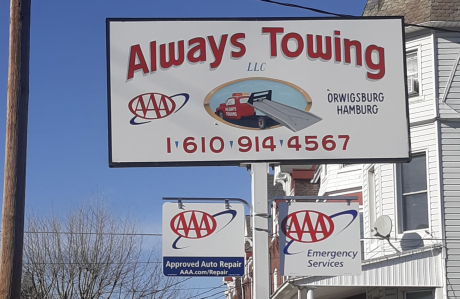 image of Always Towing business sign