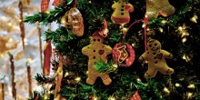 image of Christmas tree with Gingerbread ornaments