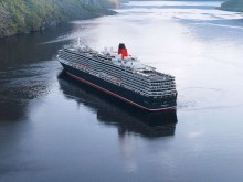 Cunard cruise ship cruising in water